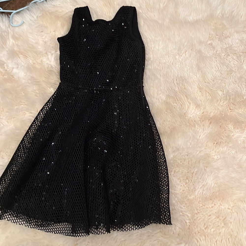 Girls black sparkly dress